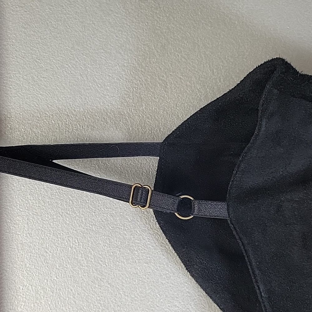 ONE TEASPOON black leather suede cotton baby doll mini dress sz 0, XS - Picture 4 of 10